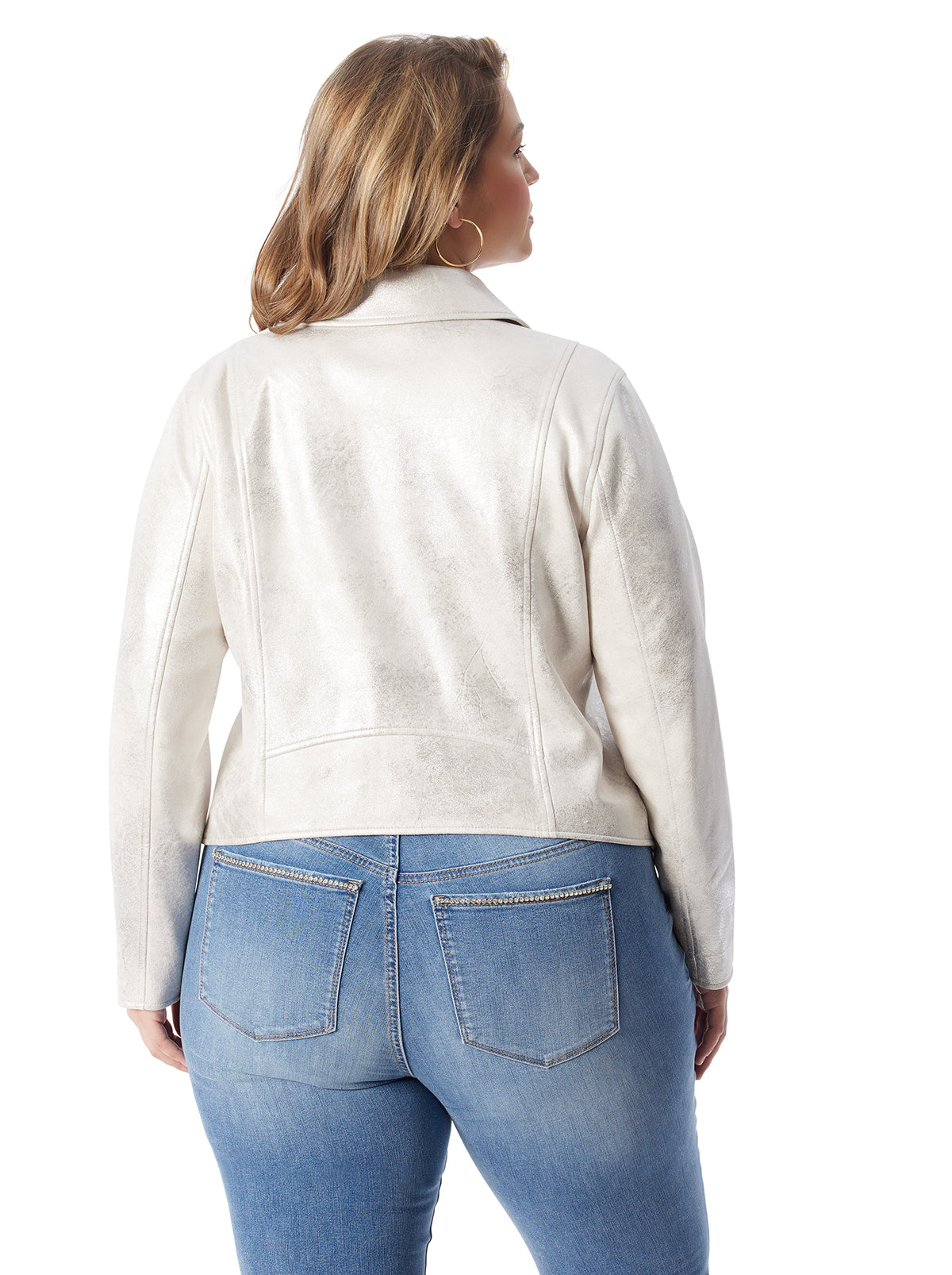 Biker Jacket in Silver Cream