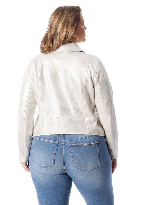 Biker Jacket in Silver Cream