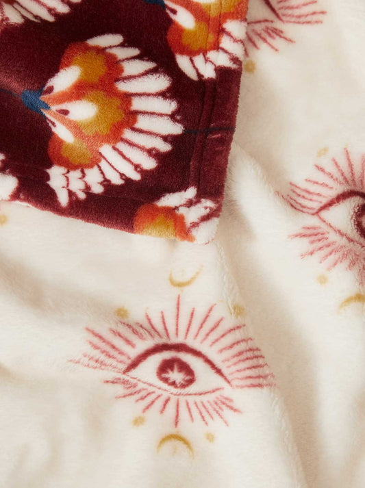 Celeste Plush Throw in Burgandy Red