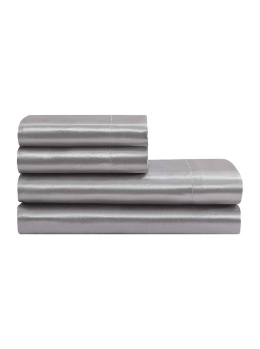 Silky Satin Sheet Set in Harbor Mist Grey