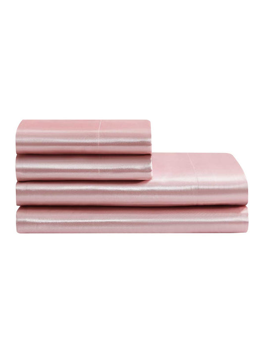 Silky Satin Sheet Set in Pink Lotus