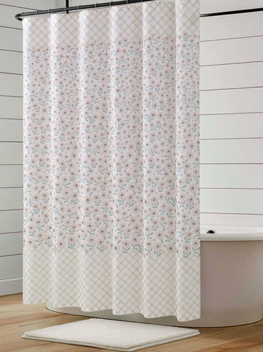 Zexie Border Blush Shower Curtain Set