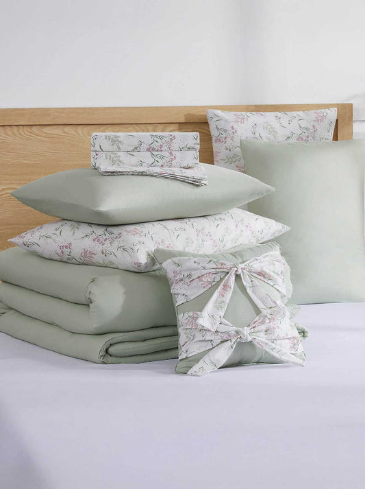 Felicity Sage Floral Bed in a Bag
