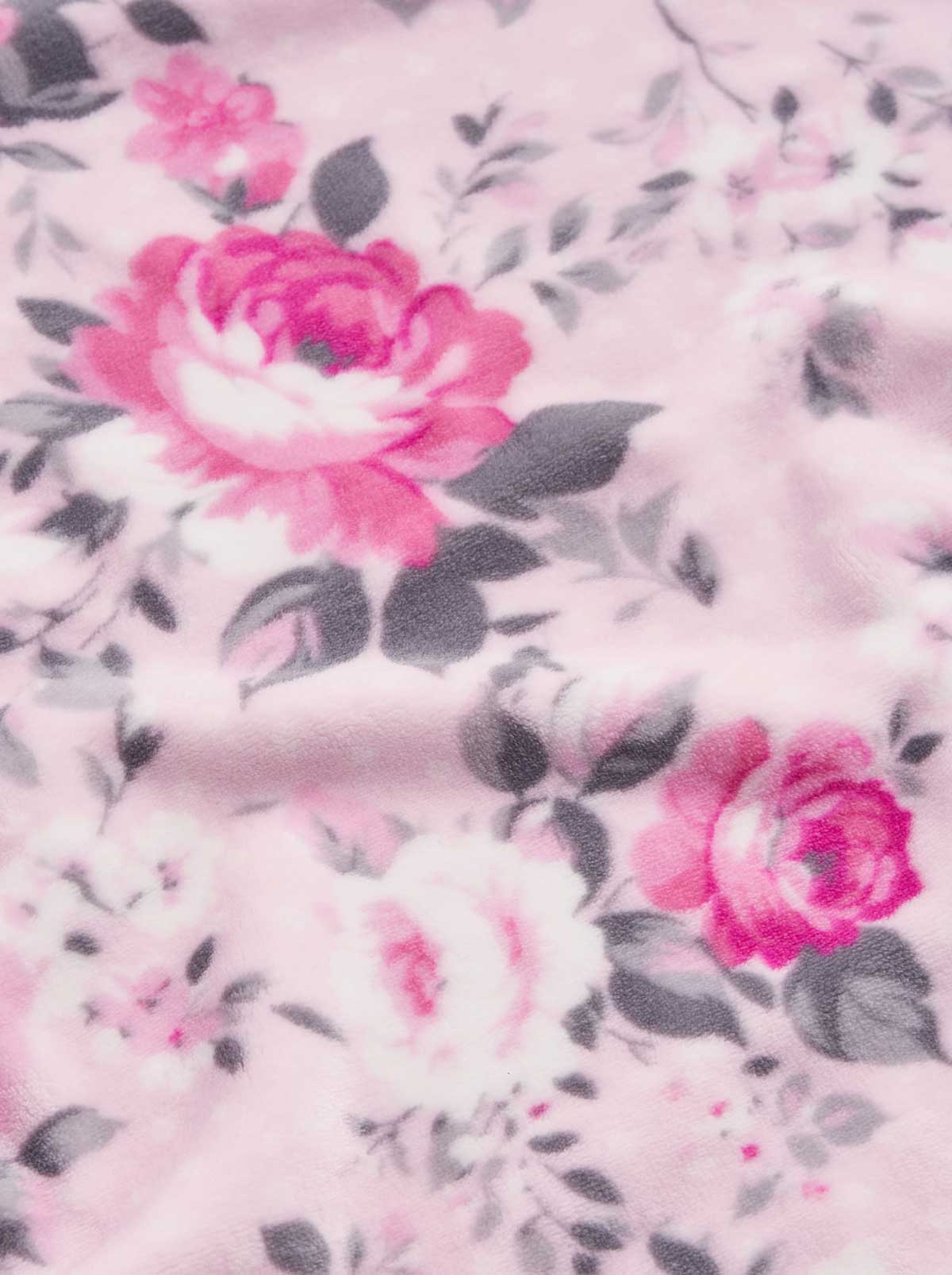 Esther Blush Roses Plush Throw Blanket