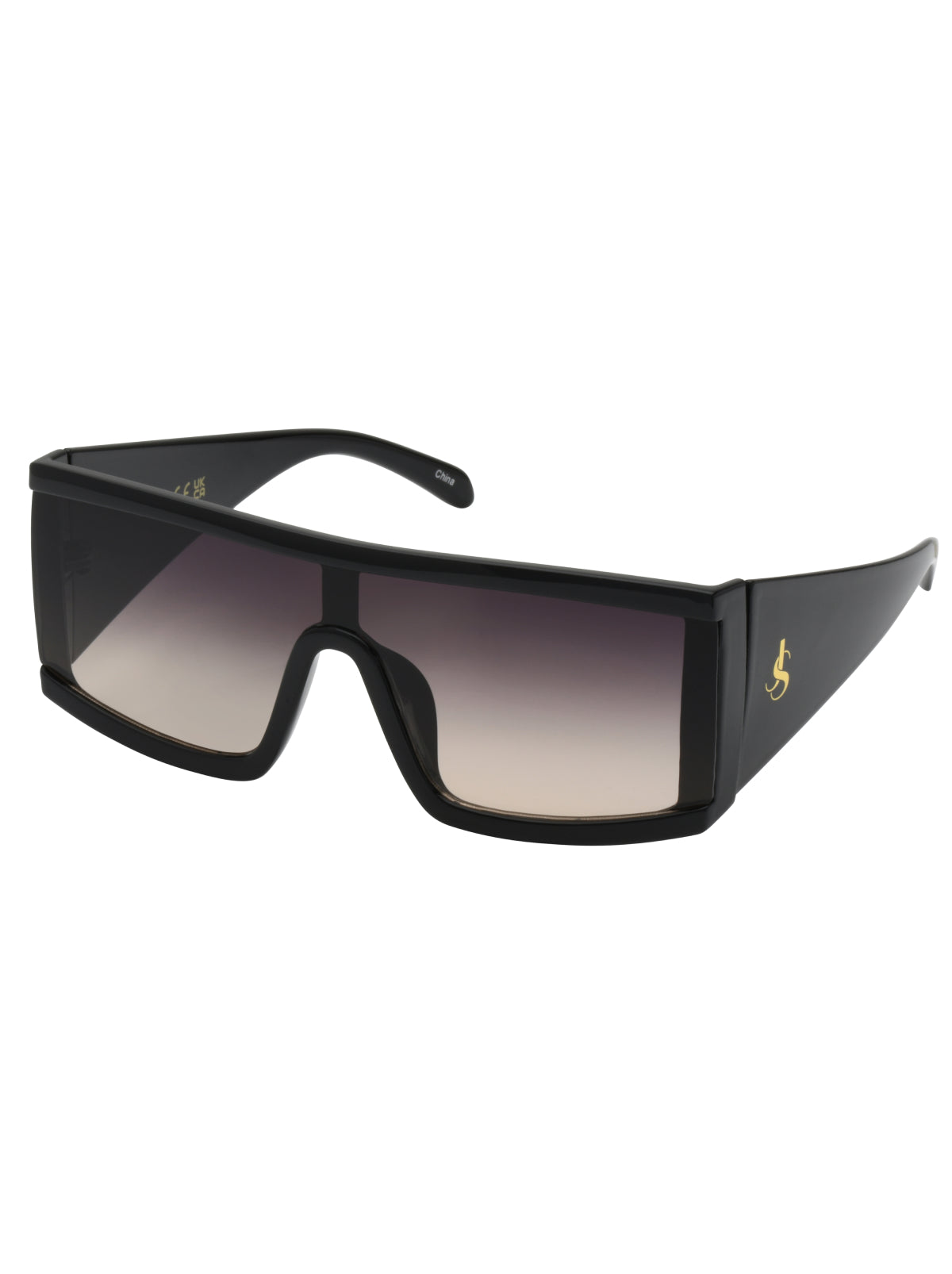 Modern Square Shield Sunglasses in Black