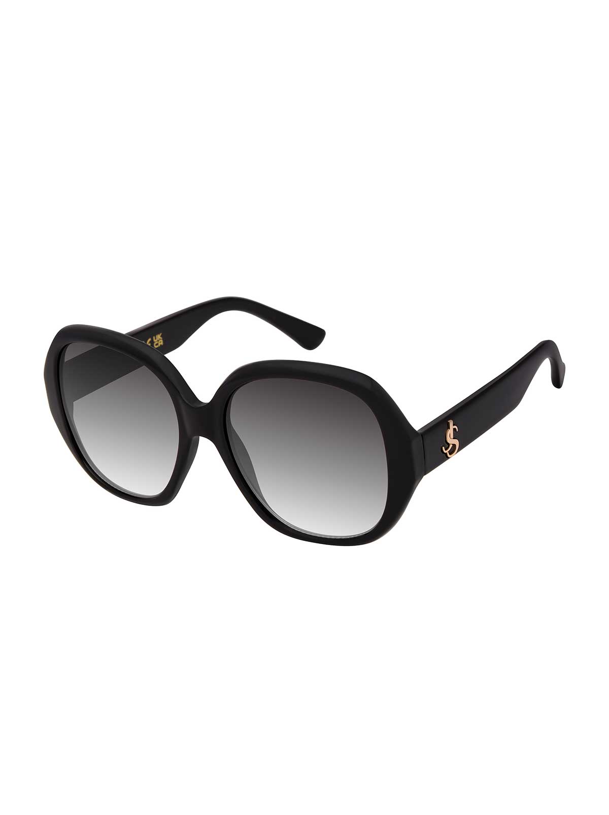 Polished Round Sunglasses in Black