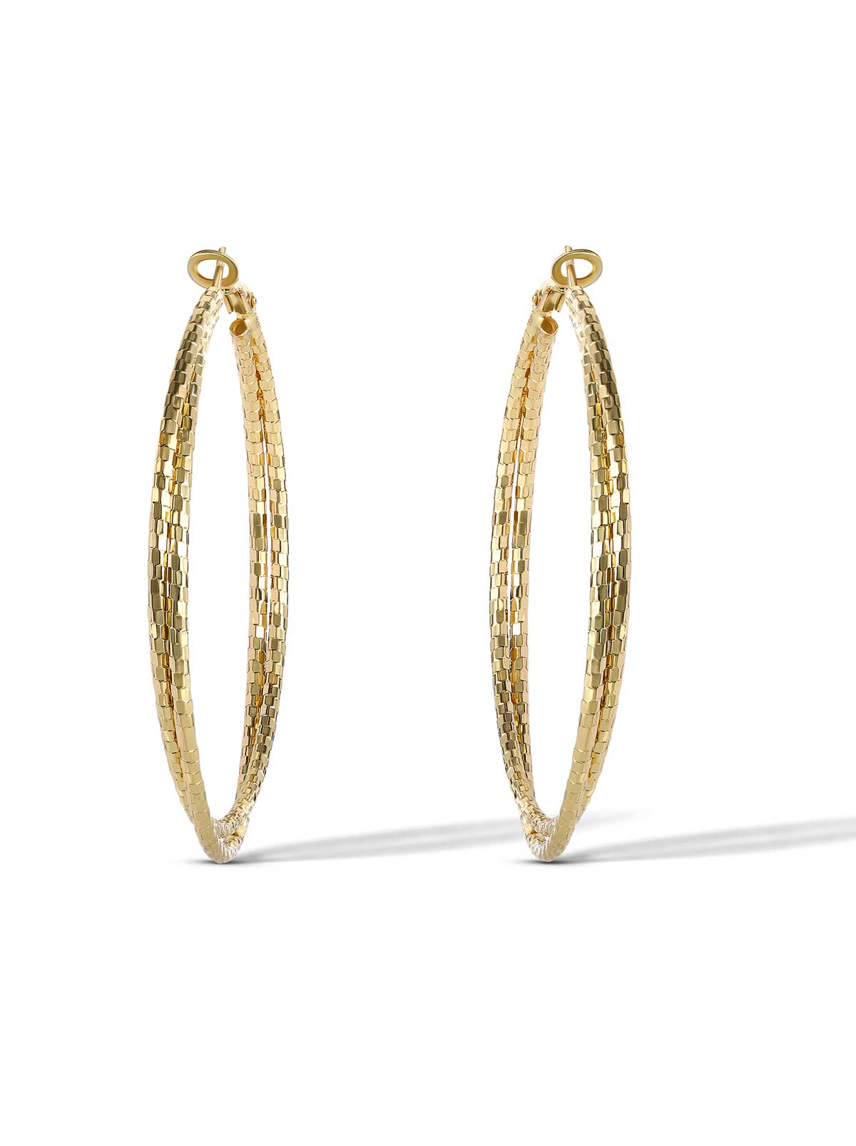 Double Hoop Faceted Earrings