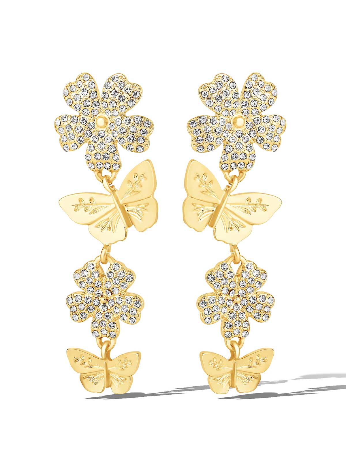 Flower & Butterfly Drop Earrings