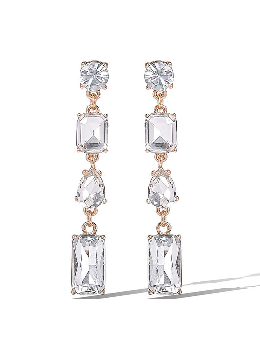 Multi-Cut Crystal Drop Earrings