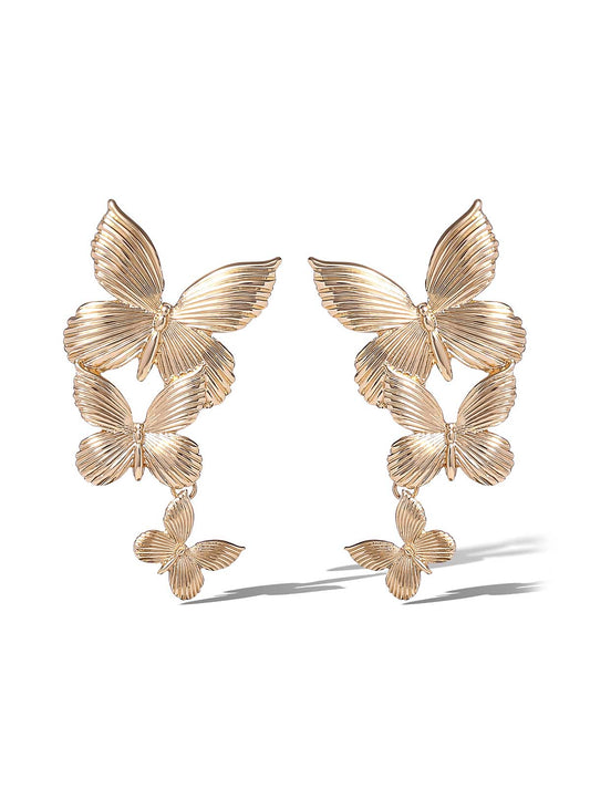Cascading Butterfly Statement Earrings