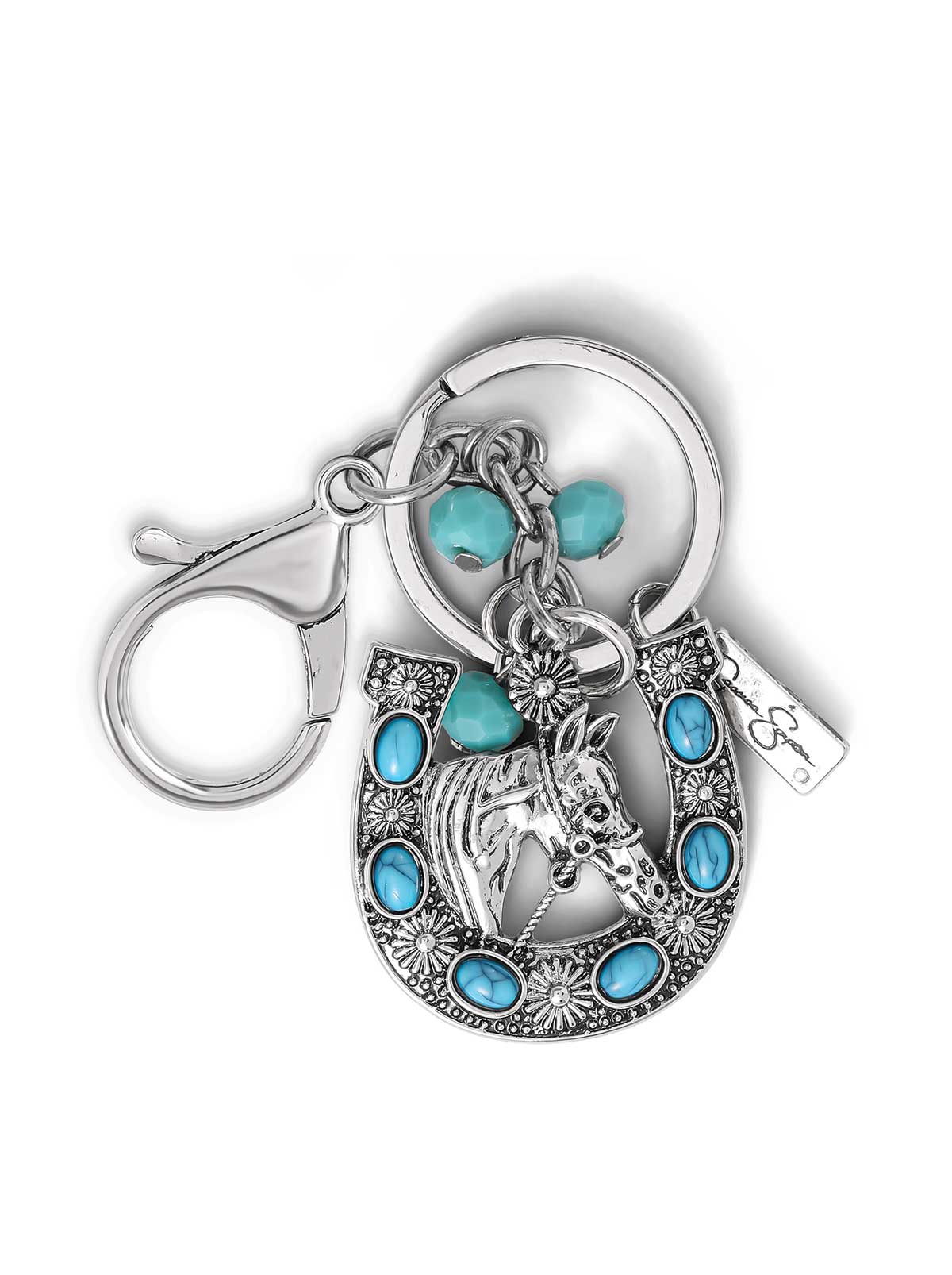 Turquoise Horse Shoe Keychain