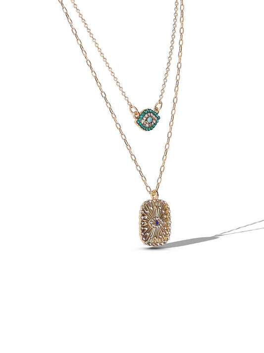 Layered Evil Eye Necklace Set