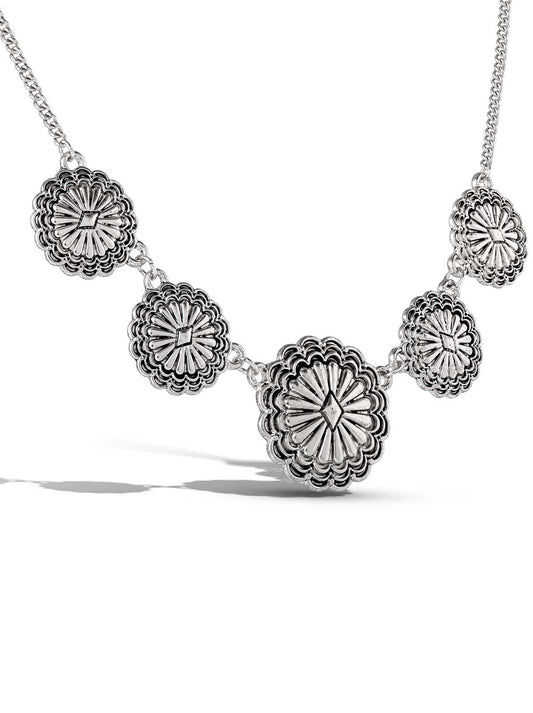 Antique Casting Flowers Pendant Necklace