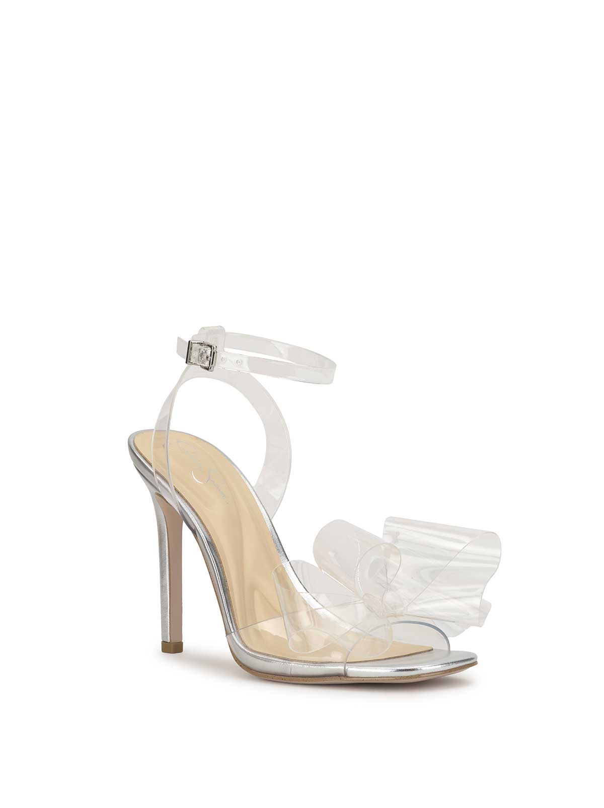 Olivine High Heel in Clear & Silver
