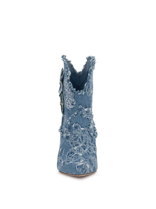 Plitee High Heel in Denim