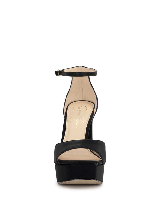 Telxia Ankle Strap Platform Sandal in Black