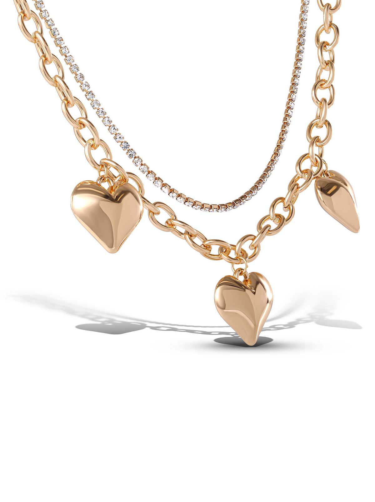3 Hearts Layered Necklace