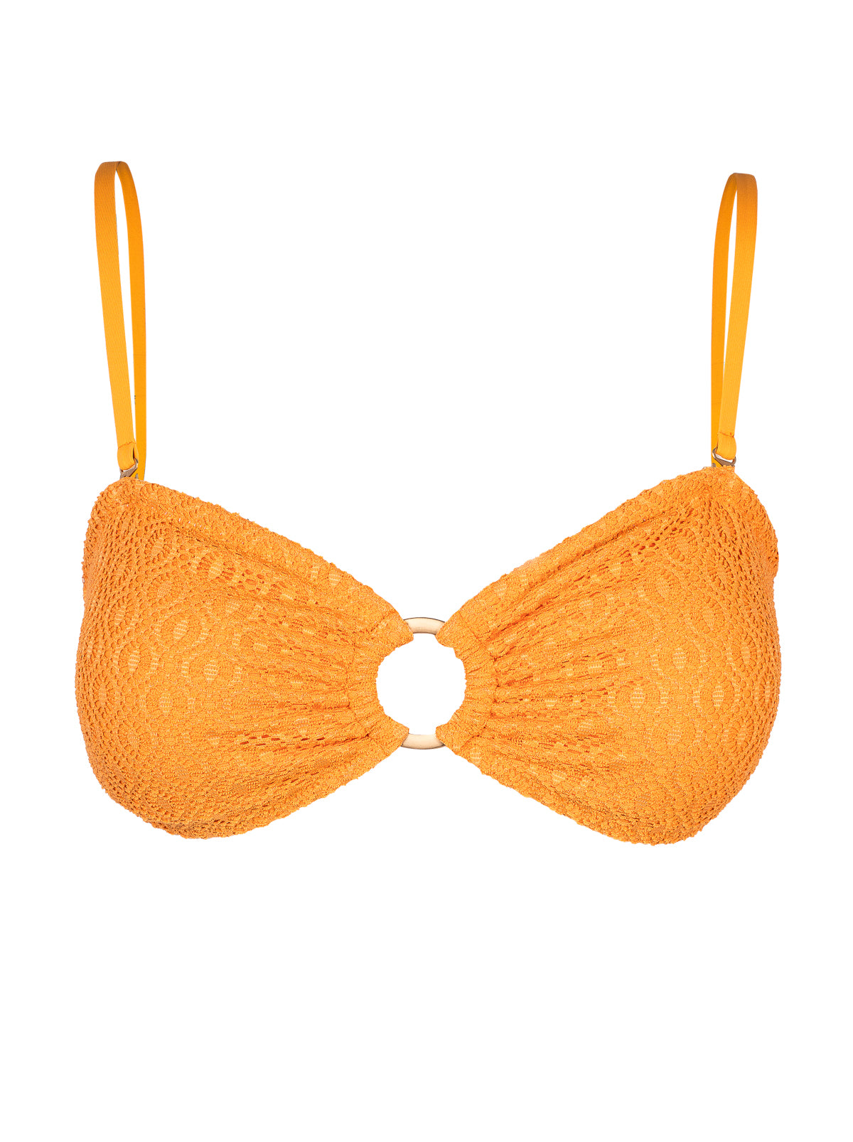 Crochet Ring Bandeau Top in Clementine