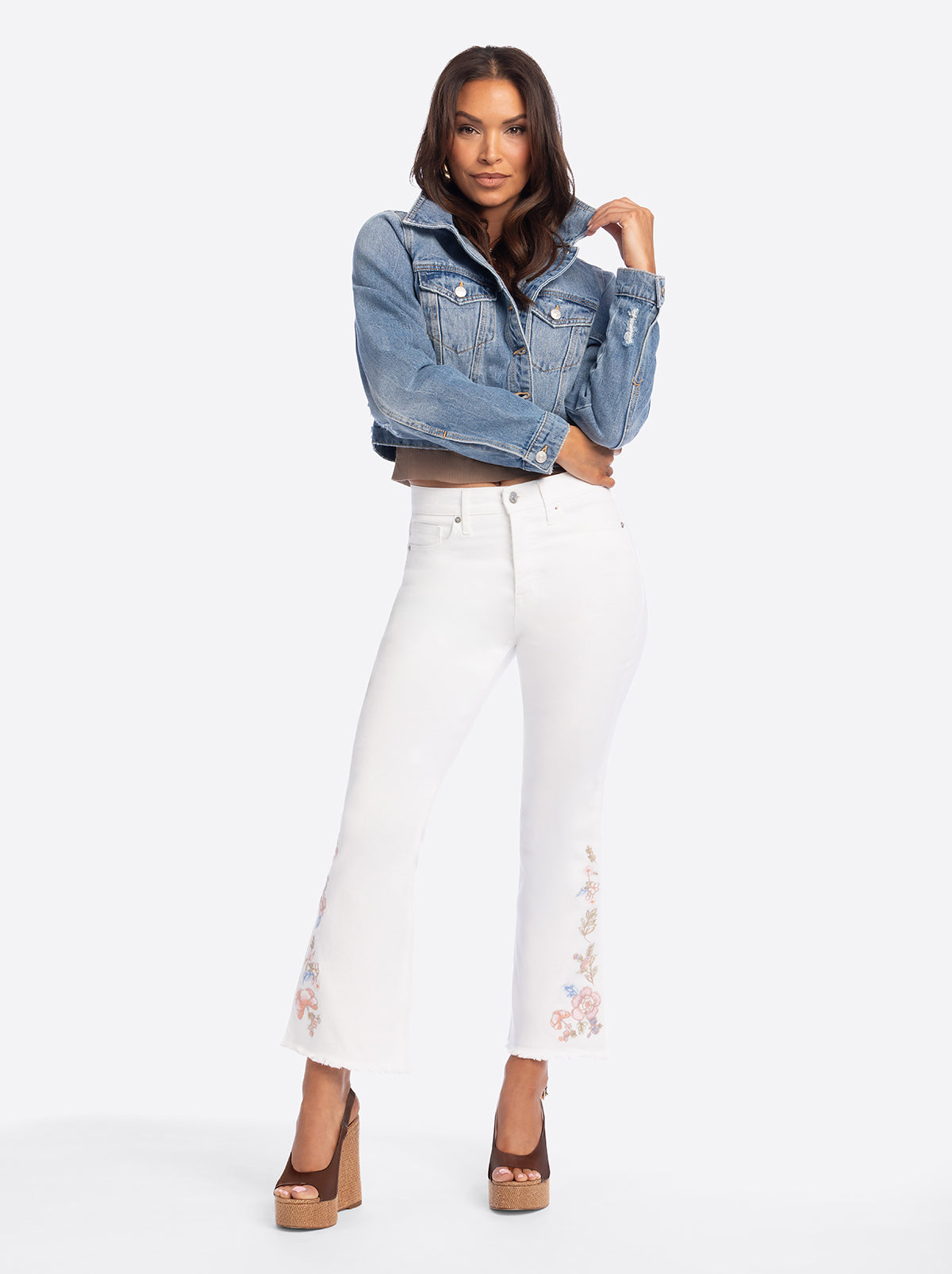 JS Jessica Simpson Plano Ankle Flare Jean in Bright White