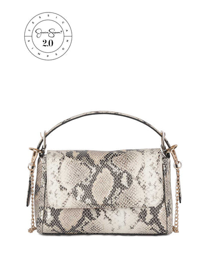 Jessica Simpson 2.0 Luisa Top Handle in Ivory Snake