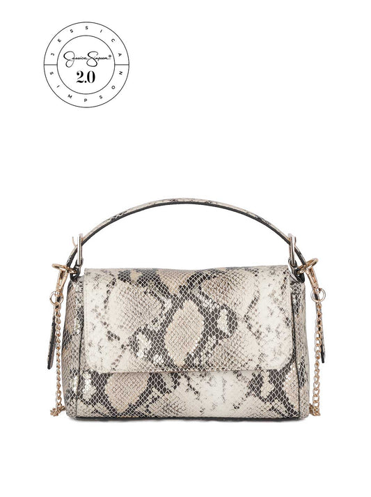 Jessica Simpson 2.0 Luisa Top Handle in Ivory Snake