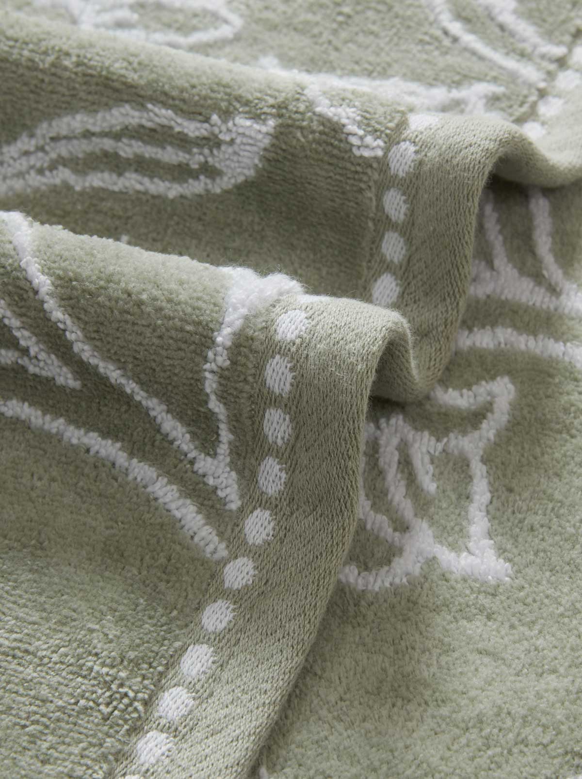 Floral Fan Bath Towels 4-Piece Set in Desert Sage
