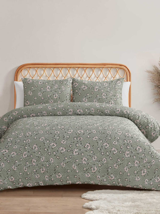 Botanical Embossed Print Duvet Cover Set