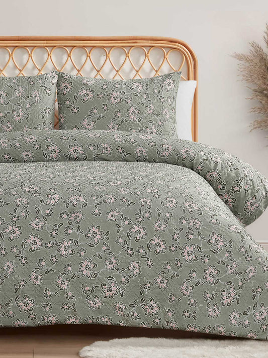 Botanical Embossed Print Duvet Cover Set
