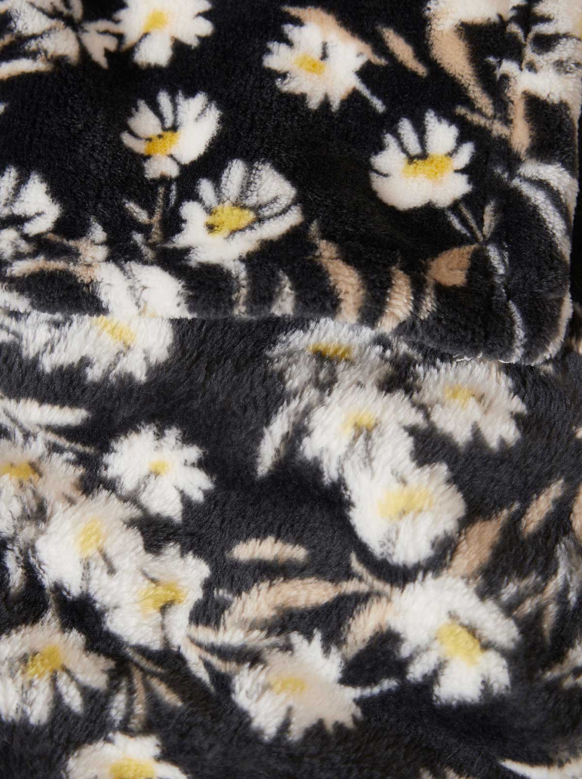Wildflower Park Plush Throw in Black