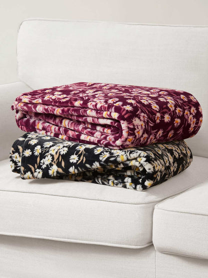 Wildflower Park Plush Throw in Black