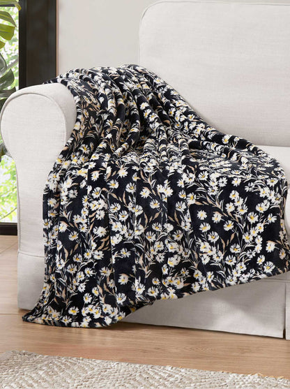 Wildflower Park Plush Throw in Black