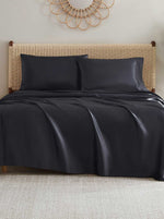 Silky Satin Sheet Set in Jet Black