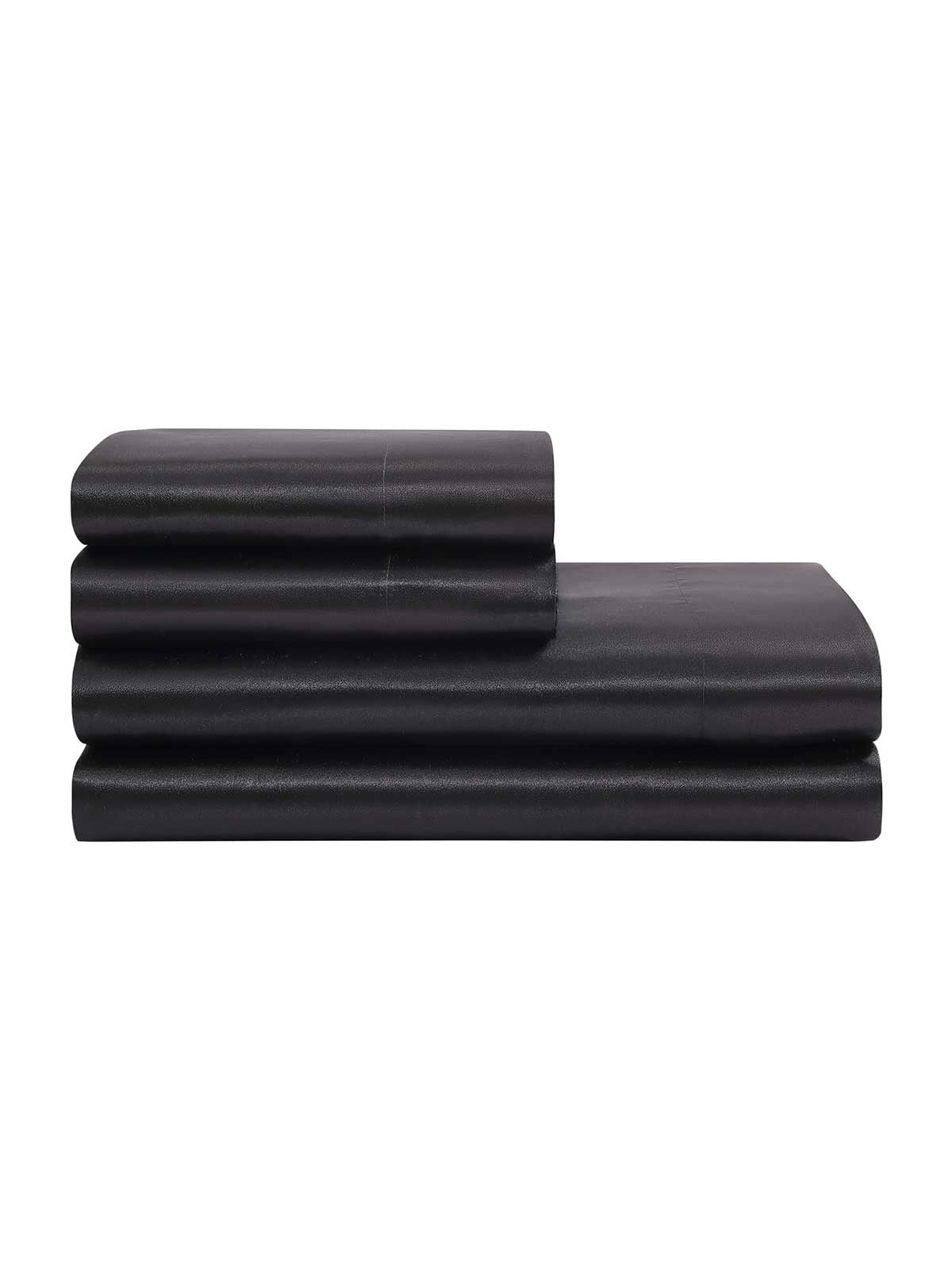 Silky Satin Sheet Set in Jet Black