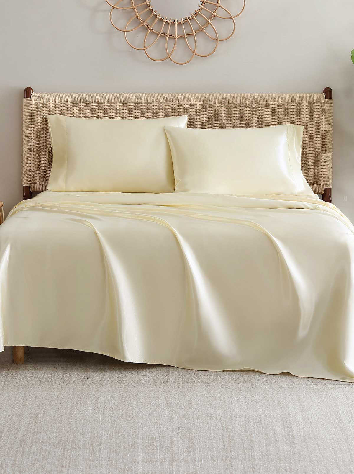 Silky Satin Sheet Set in Antique Golden Honey