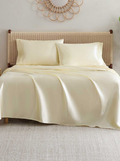 Silky Satin Sheet Set in Antique Golden Honey