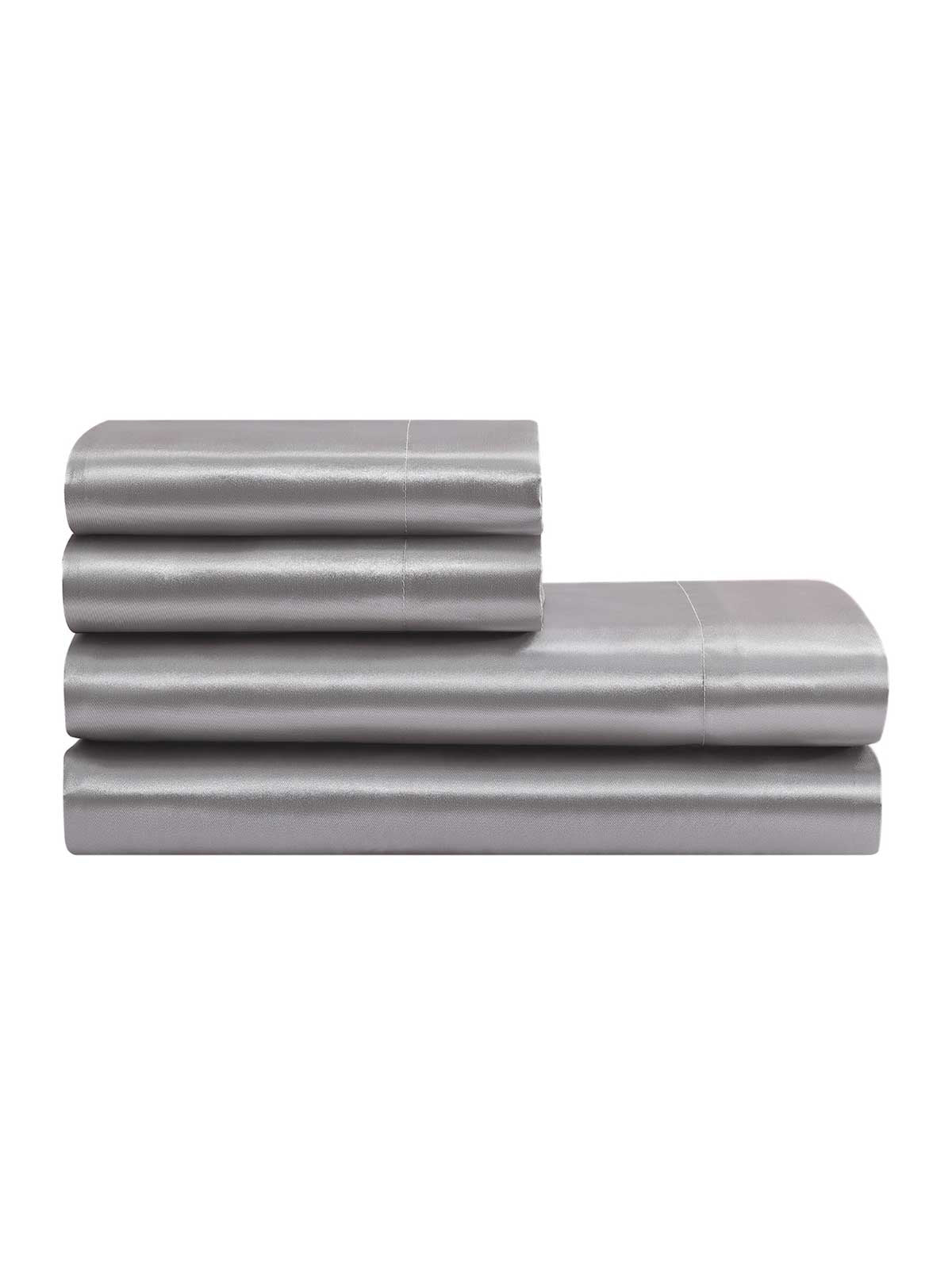 Silky Satin Sheet Set in Harbor Mist Grey