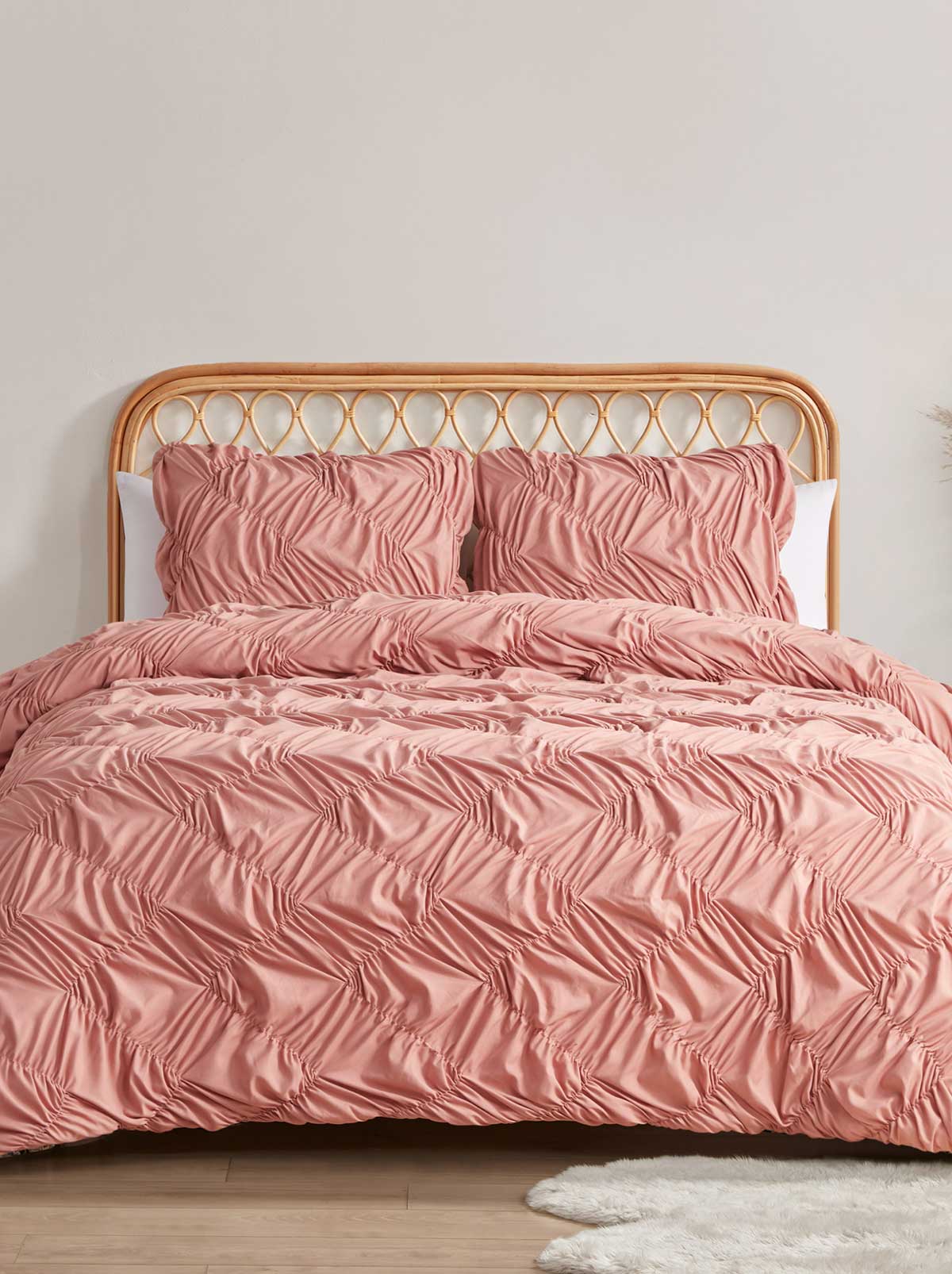 Emmy Textured Comforter Set in Antique Rose