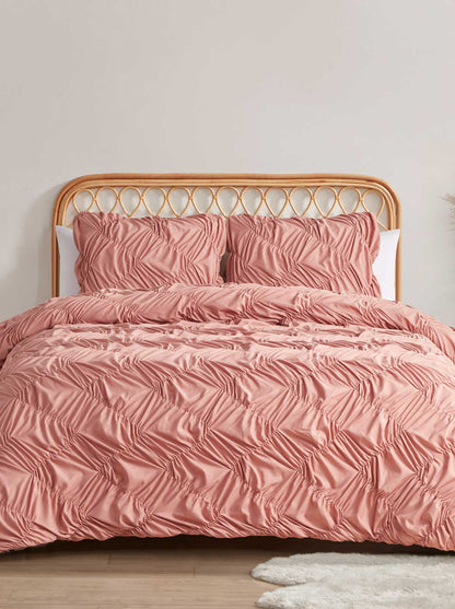 Emmy Textured Comforter Set in Antique Rose