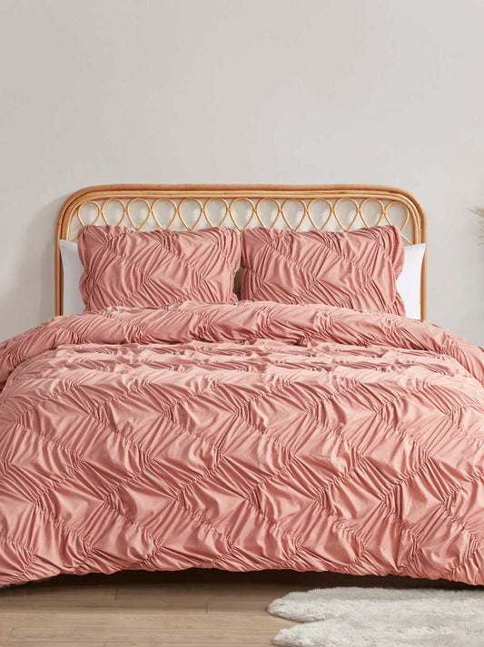Emmy Textured Comforter Set in Antique Rose