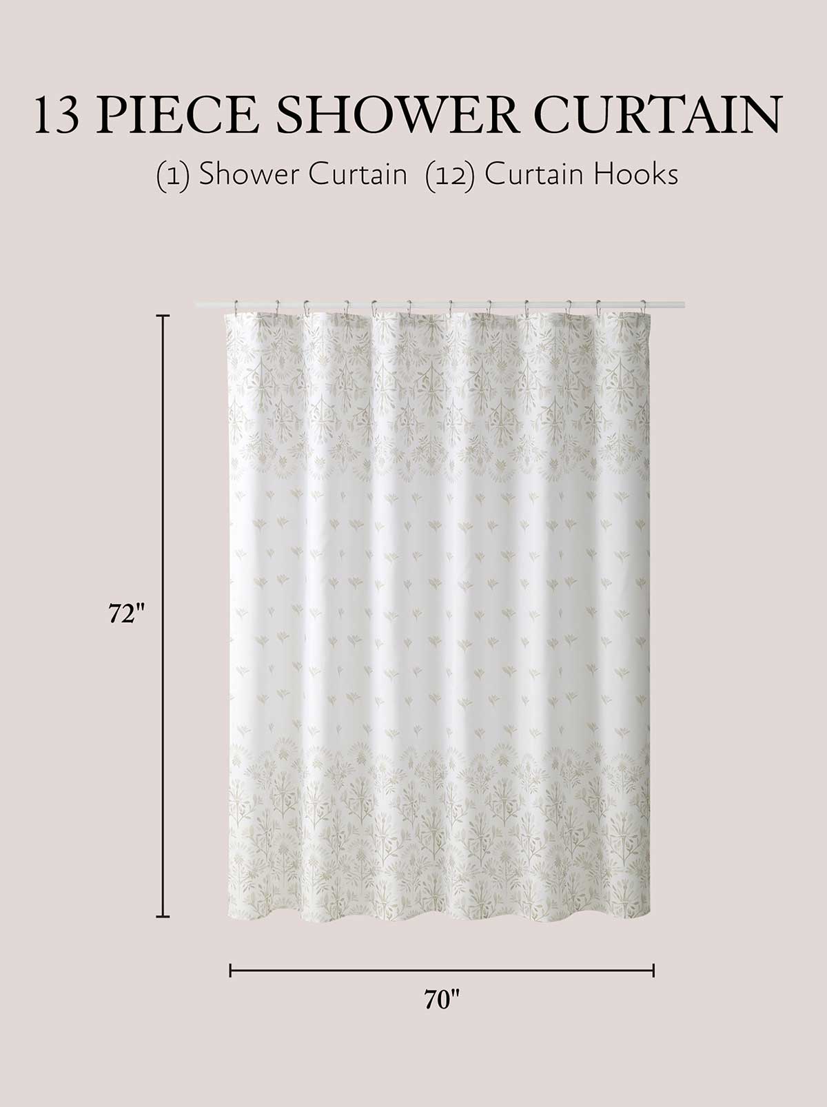 Tasia Taupe Shower Curtain Set