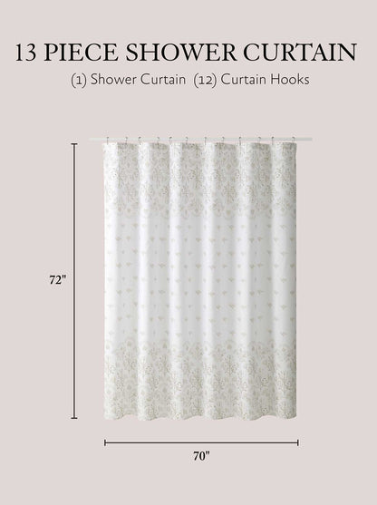 Tasia Taupe Shower Curtain Set