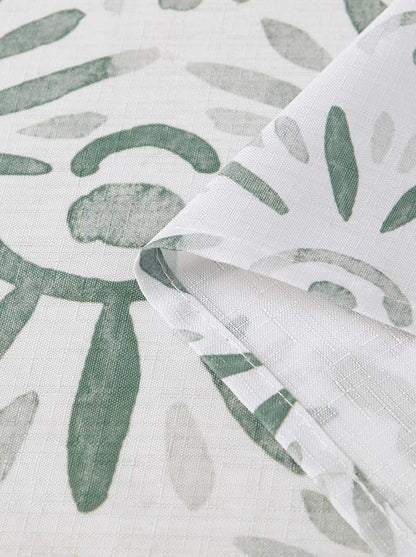 Haven Border Sage Green Shower Curtain Set