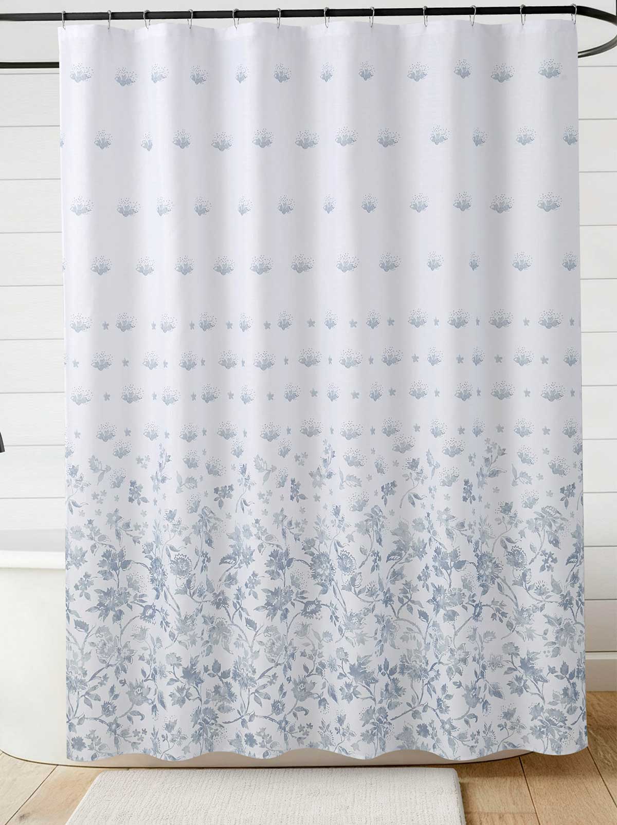 Jalina Blue Shower Curtain Set