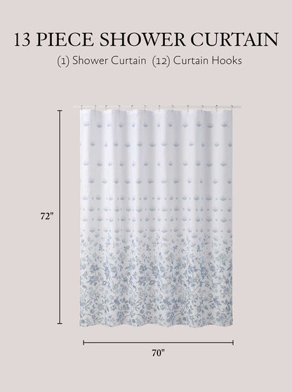 Jalina Blue Shower Curtain Set