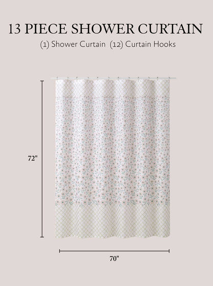 Zexie Border Blush Shower Curtain Set