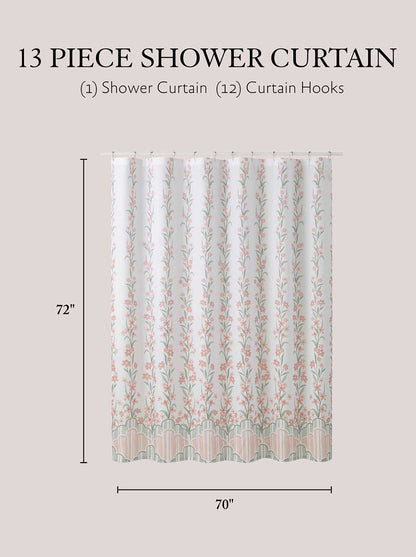 Nori Floral Blush Shower Curtain Set