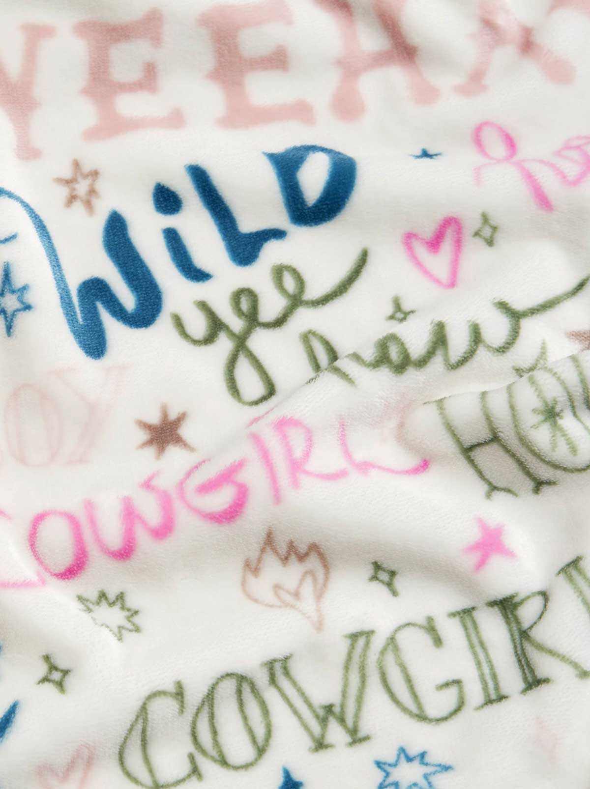 Howdy Cowgal Plush Throw Blanket