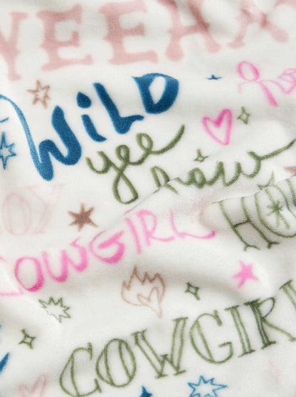 Howdy Cowgal Plush Throw Blanket