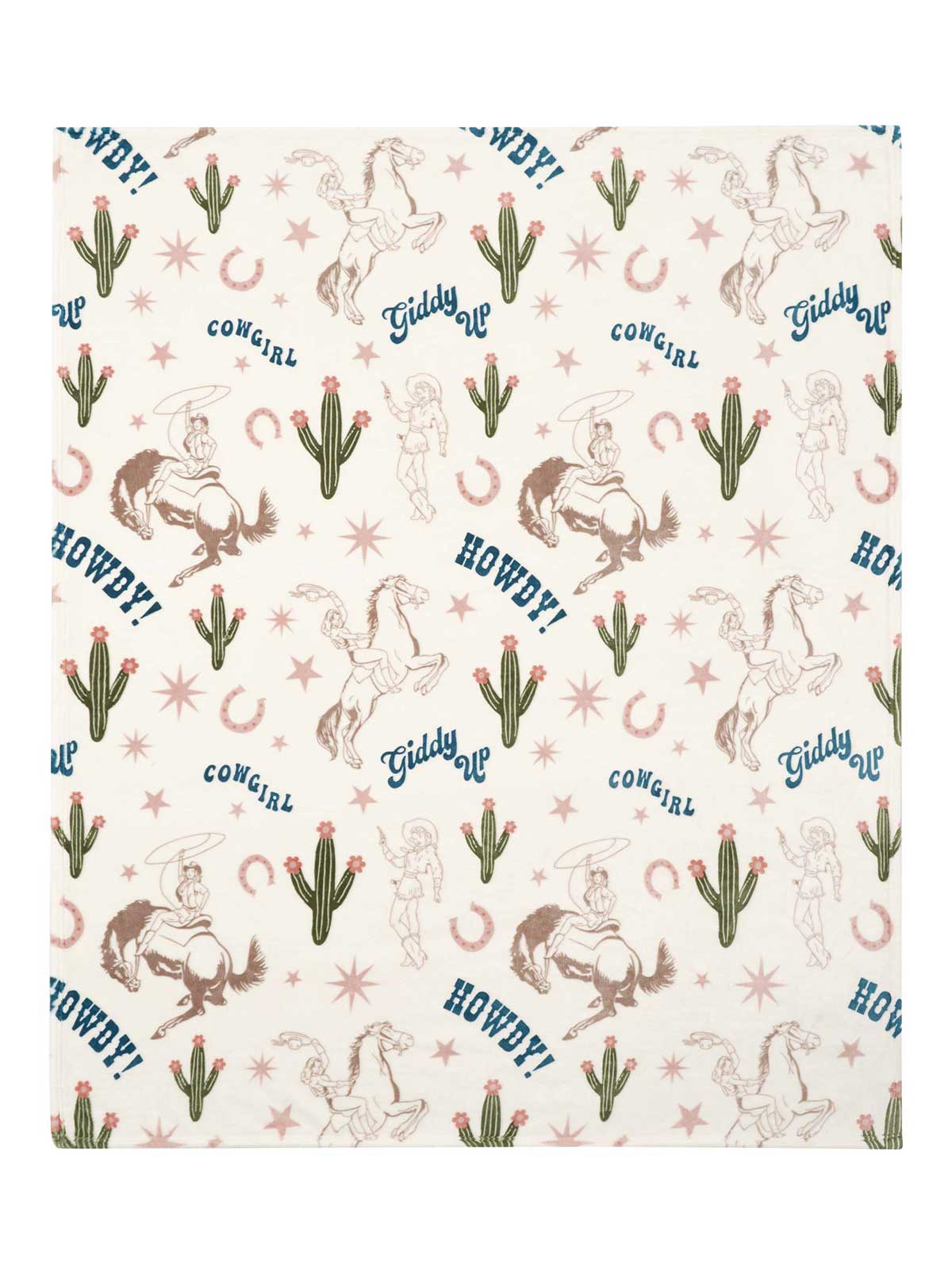 Giddy Up Cowgirl Plush Throw Blanket