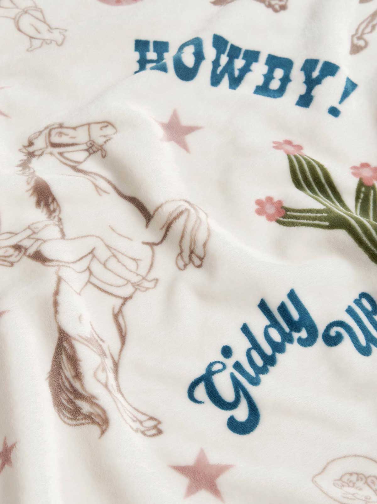 Giddy Up Cowgirl Plush Throw Blanket